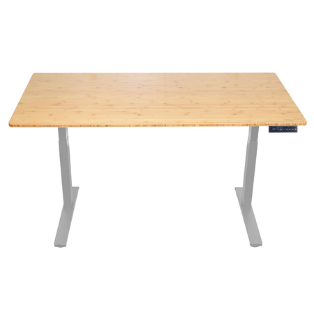 UNCAGED ERGONOMICS RiseUpElectricStandingDesk60X30"BambooDesktopSitStandOffice, Rugb RUGB